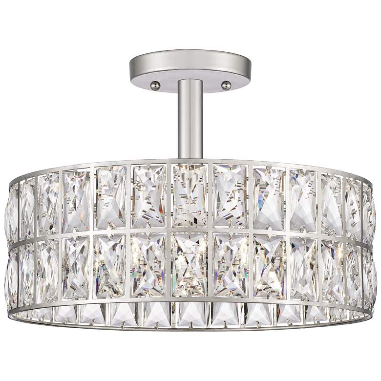 Image 2 Quoizel Coffman 14 inch Wide Polished Nickel Drum Ceiling Light