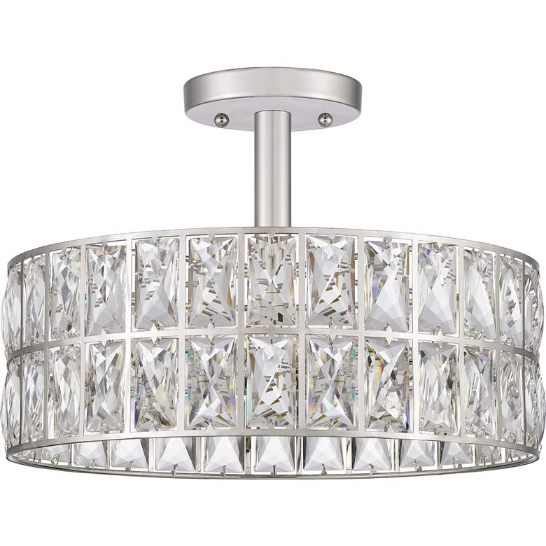 Quoizel Coffman 14&quot; Wide Polished Nickel Drum Ceiling Light more views