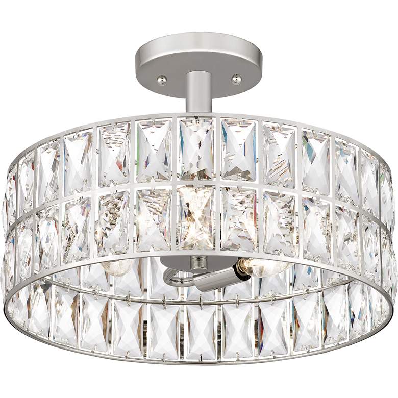 Image 4 Quoizel Coffman 14 inch Wide Polished Nickel Drum Ceiling Light more views