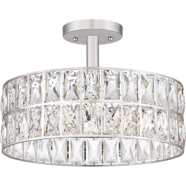 Image 5 Quoizel Coffman 14 inch Wide Polished Nickel Drum Ceiling Light more views