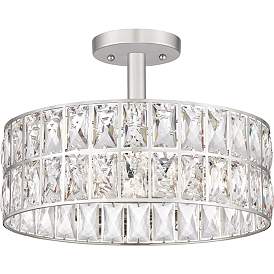 Image5 of Quoizel Coffman 14" Wide Polished Nickel Drum Ceiling Light more views
