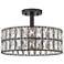 Quoizel Coffman 14" Wide Western Bronze Crystal Drum Ceiling Light