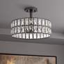 1_Quoizel Coffman 14" Wide Western Bronze Crystal Drum Ceiling Light