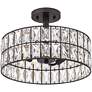3_Quoizel Coffman 14" Wide Western Bronze Crystal Drum Ceiling Light more views