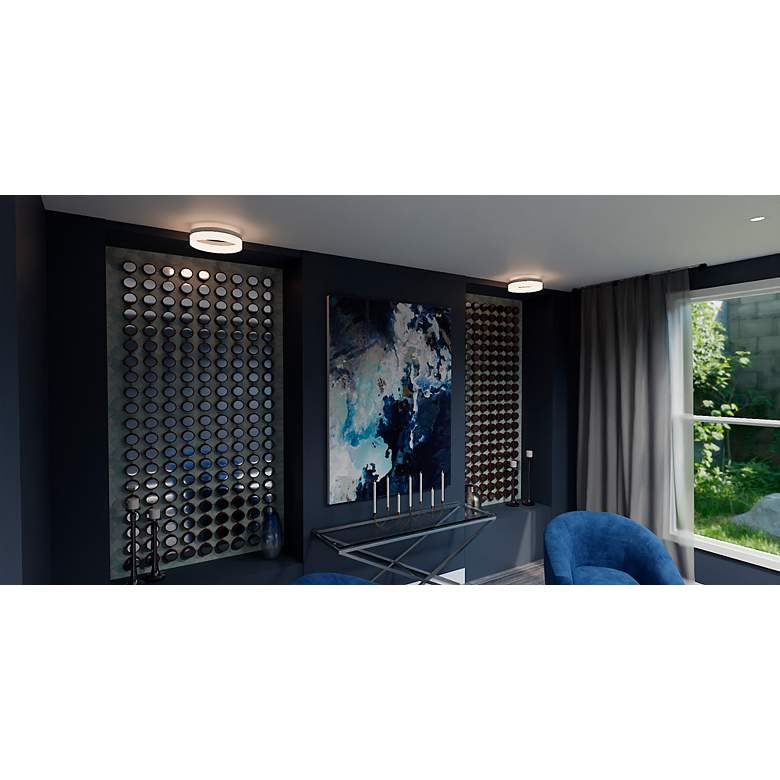 Image 5 Quoizel Cohen 11 3/4" Wide Brushed Nickel LED Ceiling Light more views