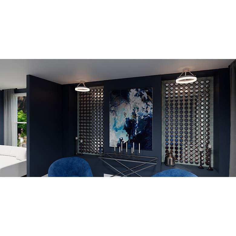 Image 6 Quoizel Cohen 15 3/4" Wide Brushed Nickel LED Ceiling Light more views