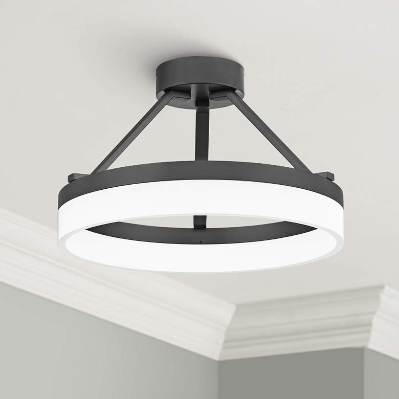 Image 1 Quoizel Cohen 15 3/4" Wide Oil-Rubbed Bronze LED Ceiling Light