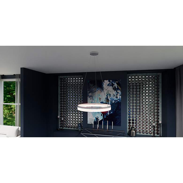Image 7 Quoizel Cohen 23 1/2" Wide Brushed Nickel LED Pendant Light more views