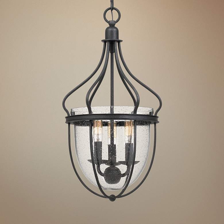 Image 1 Quoizel Colony 11 inch Wide Gray Ash 3-Light Foyer Pendant