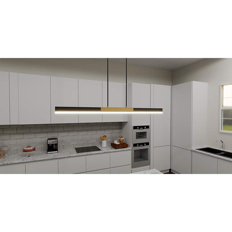 Image 7 Quoizel Colter 48" Wide Brushed Gold LED Linear Pendant more views