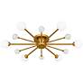 1_Quoizel Combe 30" Wide Brushed Gold 6-Light Ceiling Light