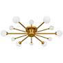 2_Quoizel Combe 30" Wide Brushed Gold 6-Light Ceiling Light more views