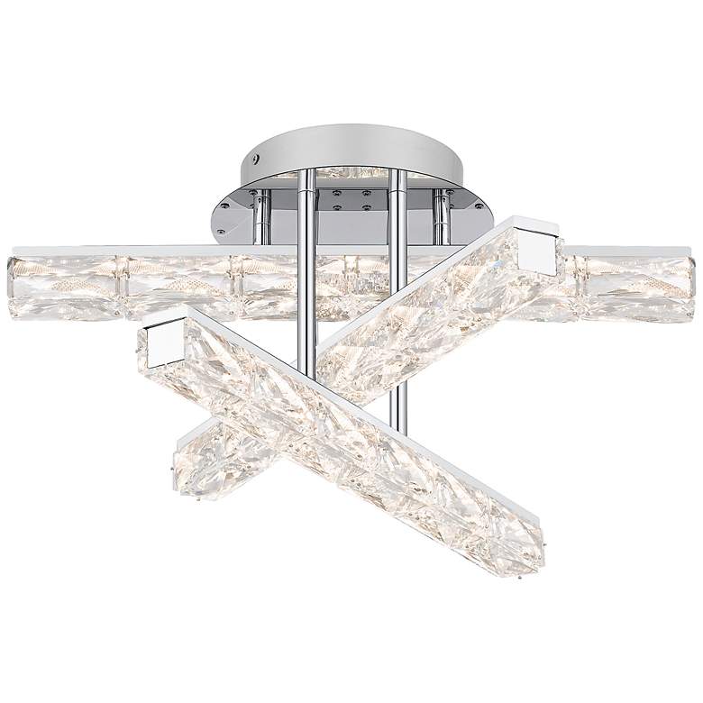 Image 1 Quoizel Comet 18"W Polished Chrome 3-Light LED Ceiling Light