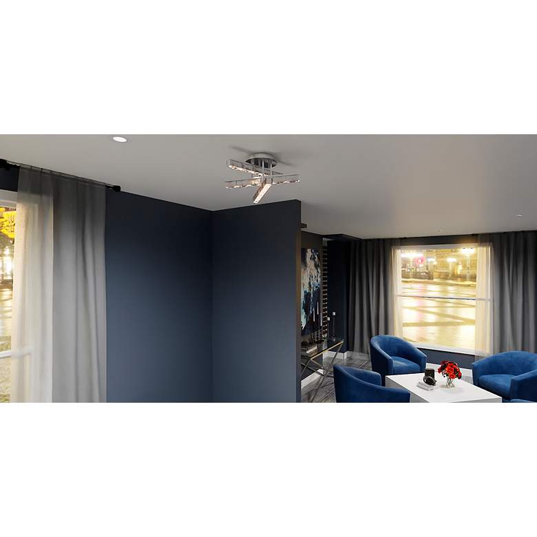 Image 5 Quoizel Comet 18"W Polished Chrome 3-Light LED Ceiling Light more views
