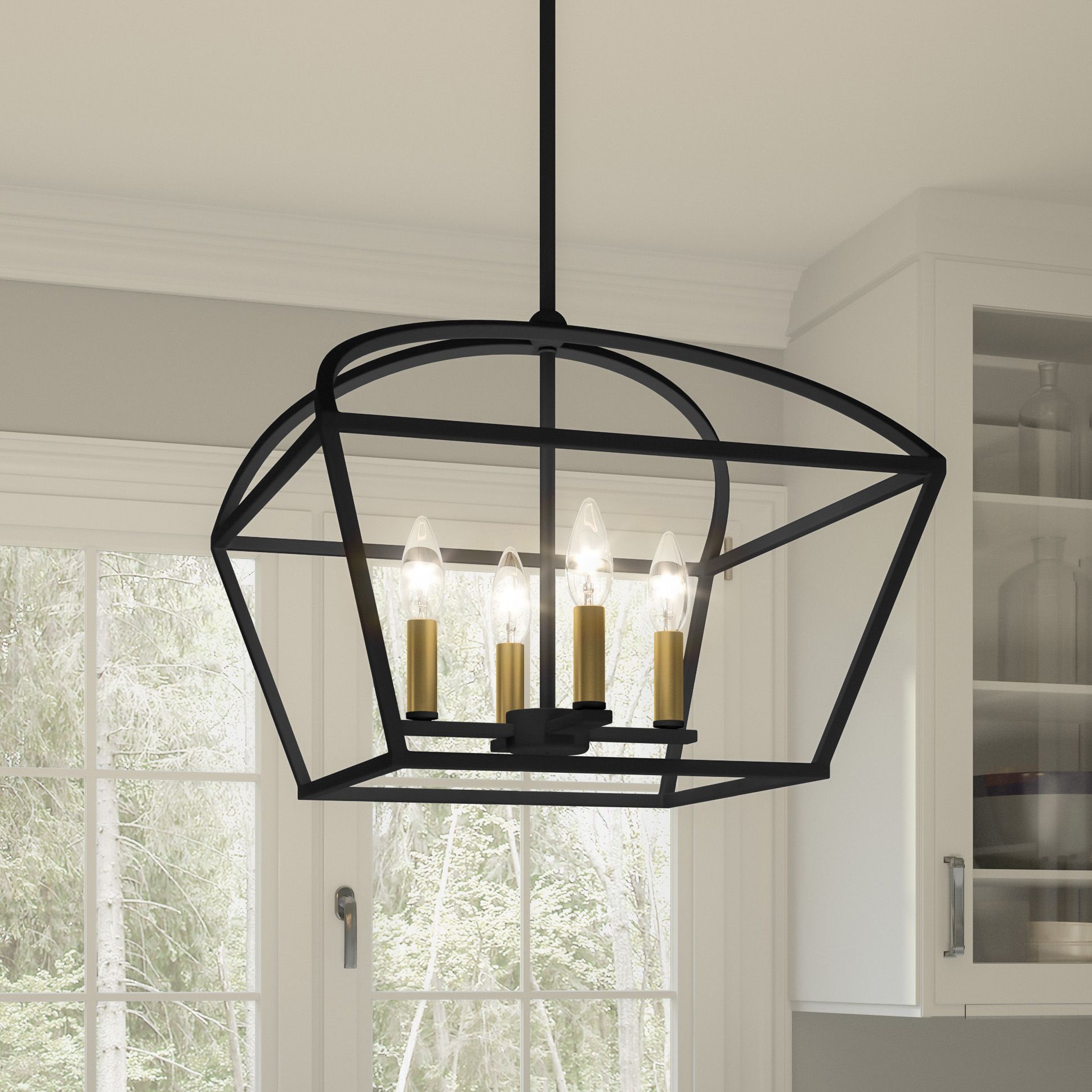 Image Quoizel Concho Bay 16" Wide Matte Black 4-Light Pendant