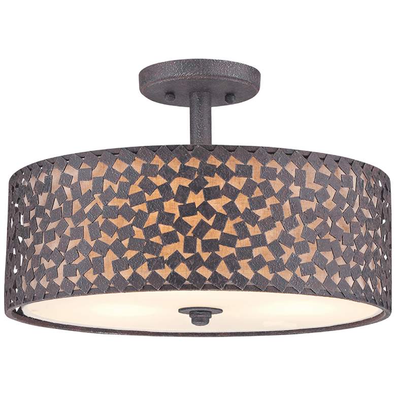 Image 1 Quoizel Confetti 17 inch Wide Rustic Black Ceiling Light