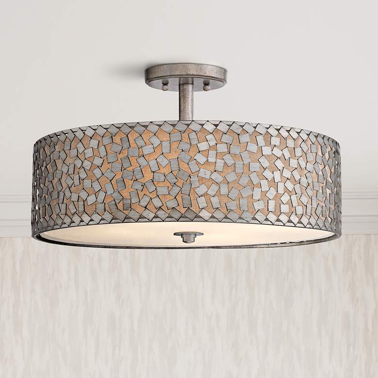 Image 1 Quoizel Confetti 20" Wide Old Silver Ceiling Light
