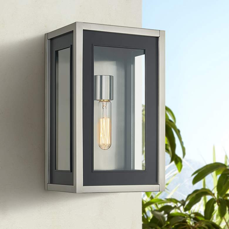 Image 1 Quoizel Convoy 14 3/4 inch High Matte Black Outdoor Wall Light