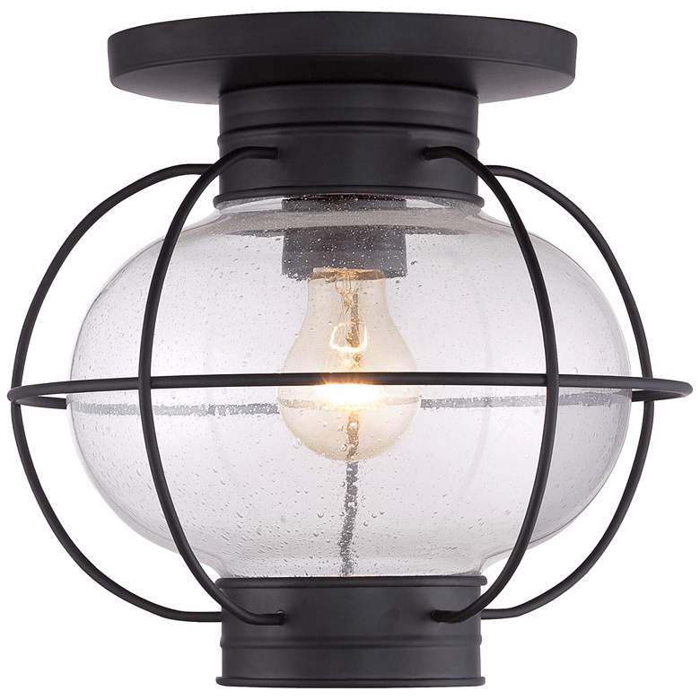 Quoizel Cooper 10 1/2 inchH Mystic Black Outdoor Ceiling Light more views