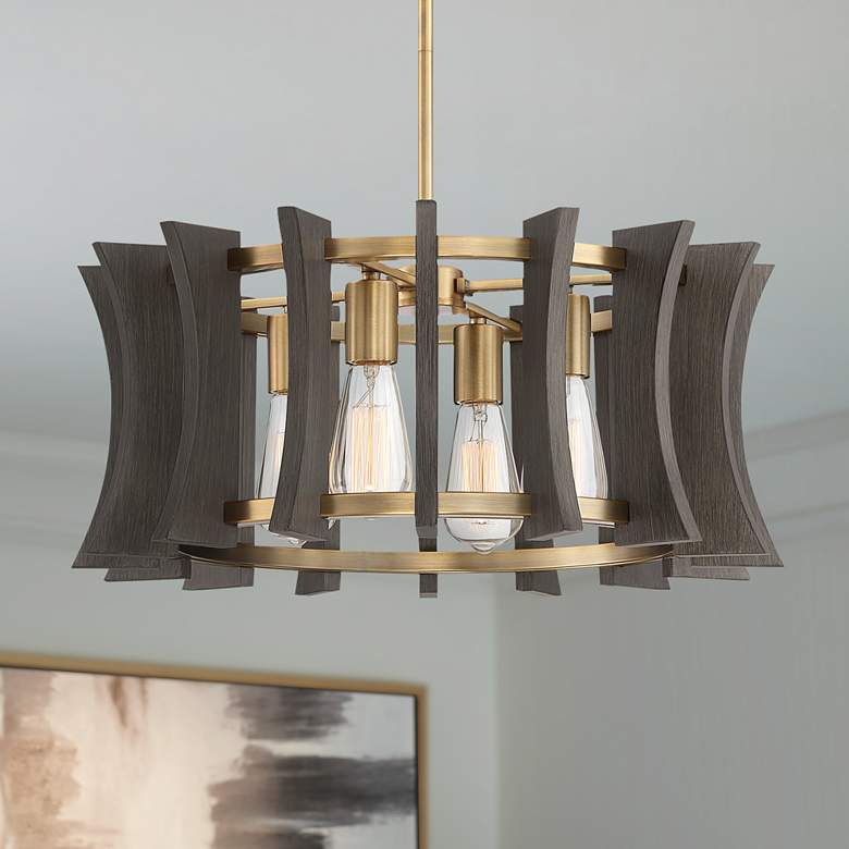 Image 1 Quoizel Cordelia 21" Wide Aged Brass 4-Light Pendant