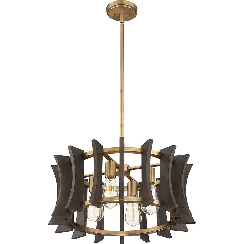 Image 4 Quoizel Cordelia 21" Wide Aged Brass 4-Light Pendant more views