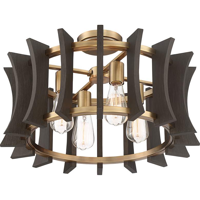 Image 7 Quoizel Cordelia 21" Wide Aged Brass 4-Light Pendant more views