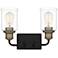 Quoizel Cox 14 1/4" Wide Matte Black And Bronze Bath Light