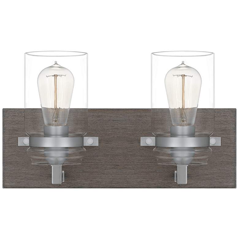 Image 1 Quoizel Craven 8 1/4" High Aged Oak 2-Light Wall Sconce