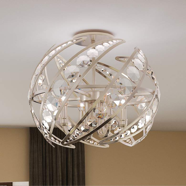 Image 2 Quoizel Crescent 18" Wide Polished Nickel 4-Light Ceiling Light