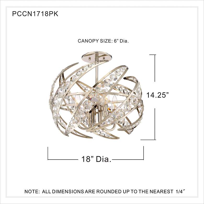 Image 7 Quoizel Crescent 18" Wide Polished Nickel 4-Light Ceiling Light more views