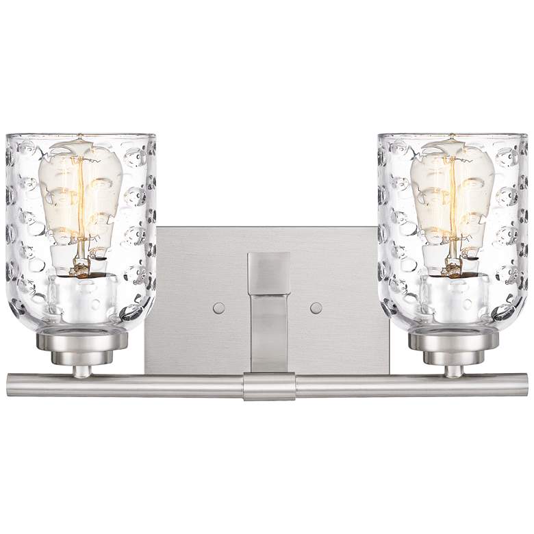 Image 1 Quoizel Cristal 7 1/4"H Brushed Nickel 2-Light Wall Sconce