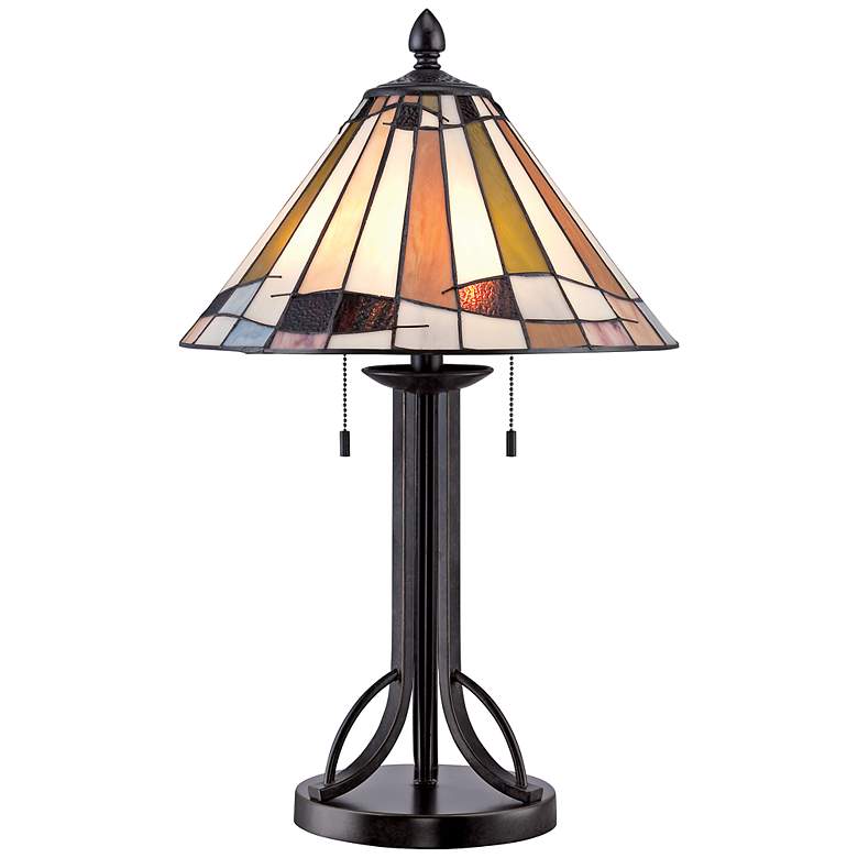 Image 1 Quoizel Crowley Imperial Bronze Tiffany Table Lamp