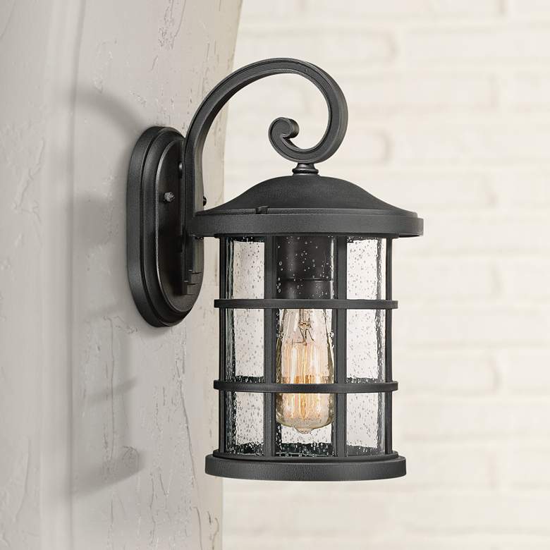 Image 1 Quoizel Crusade 14 1/4" High Earth Black Outdoor Wall Light