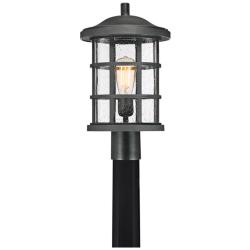 Quoizel Crusade 17 1/4&quot; Wide Earth Black Outdoor Post Light