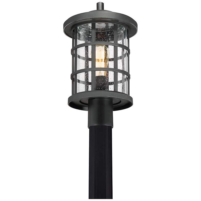 Image 5 Quoizel Crusade 17 1/4" Wide Earth Black Outdoor Post Light more views