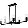 1_Quoizel Cruz 48" Wide Matte Black 6-Light Linear Chandelier