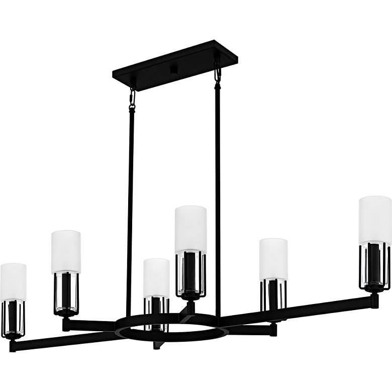 Image 2 Quoizel Cruz 48" Wide Matte Black 6-Light Linear Chandelier more views