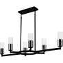 2_Quoizel Cruz 48" Wide Matte Black 6-Light Linear Chandelier more views