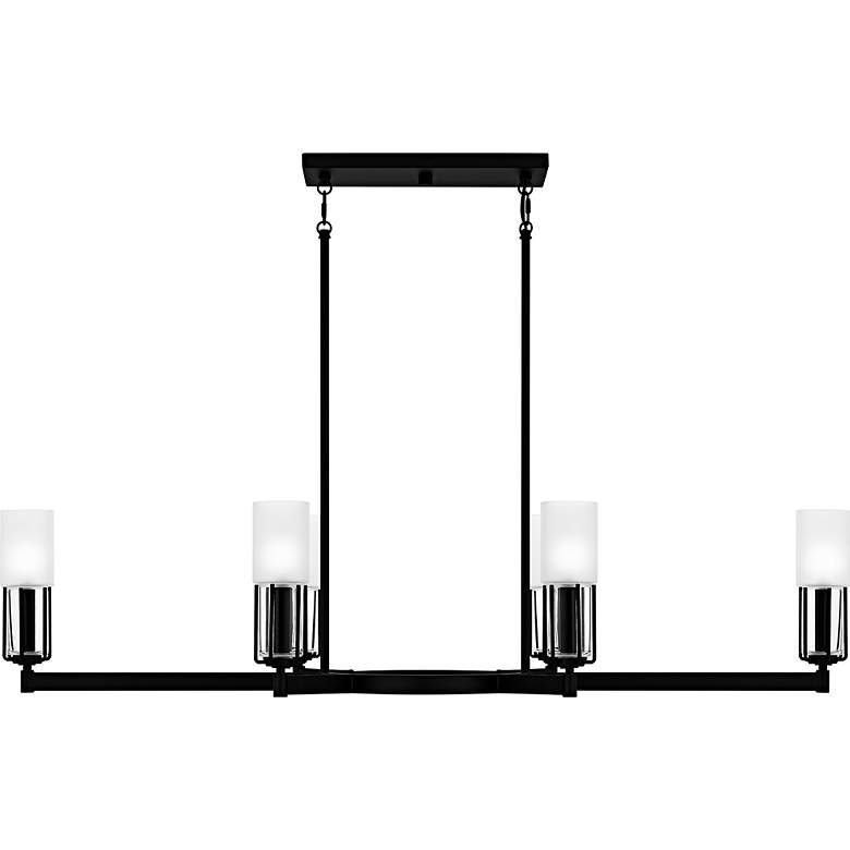 Image 3 Quoizel Cruz 48" Wide Matte Black 6-Light Linear Chandelier more views
