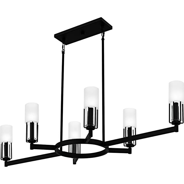 Image 4 Quoizel Cruz 48" Wide Matte Black 6-Light Linear Chandelier more views