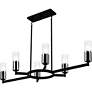 4_Quoizel Cruz 48" Wide Matte Black 6-Light Linear Chandelier more views