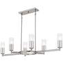 1_Quoizel Cruz 48"W Brushed Nickel 6-Light Linear Chandelier