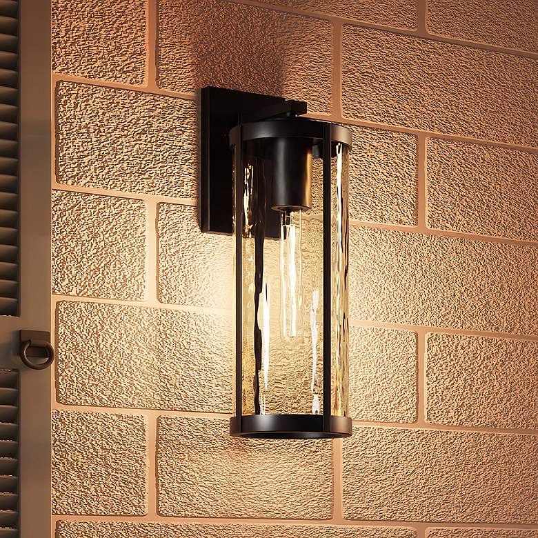 Image 1 Quoizel Culpo 17" High Matte Black Outdoor Wall Light