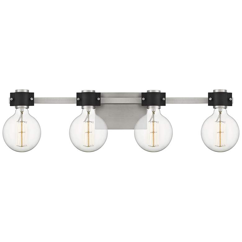 Image 1 Quoizel Curie 30 1/2 inchW Nickel and Black 4-Light Bath Light