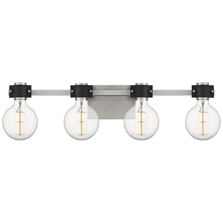 Image 1 Quoizel Curie 30 1/2"W Nickel and Black 4-Light Bath Light