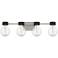 Quoizel Curie 30 1/2"W Nickel and Black 4-Light Bath Light