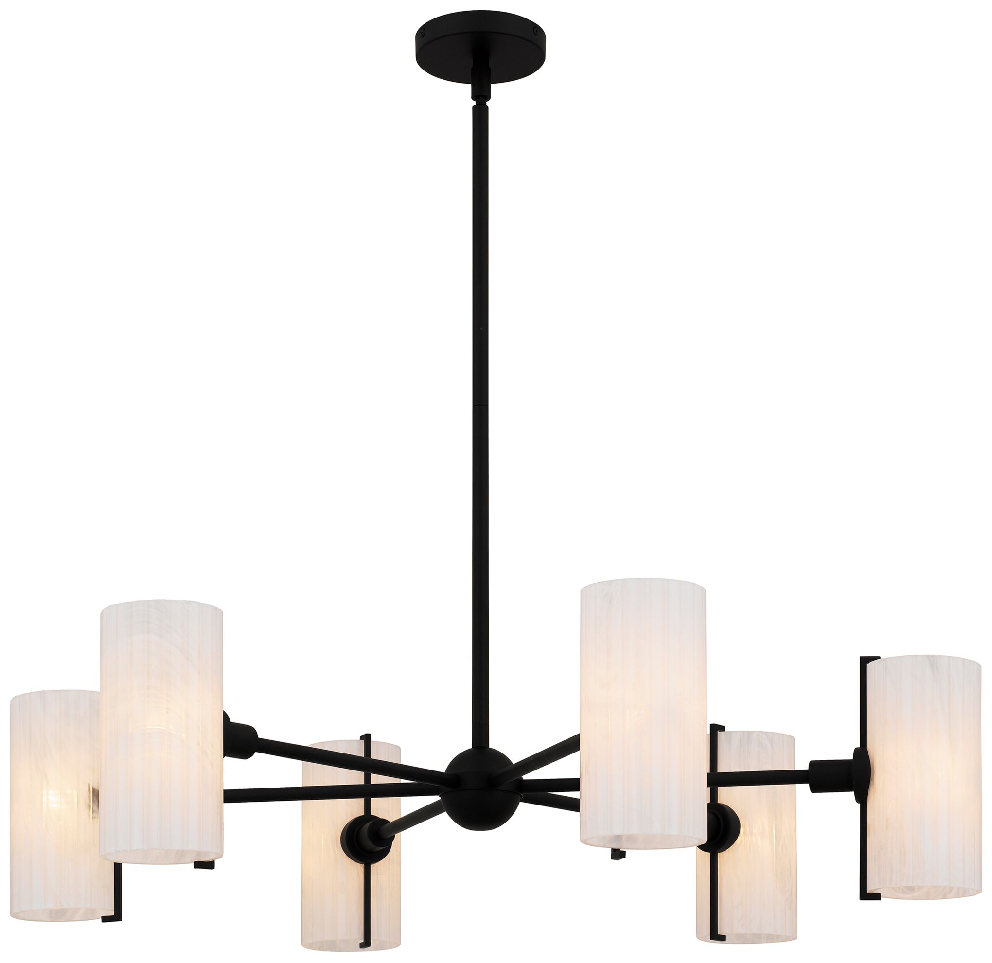 Image Quoizel Curran 36" Wide Matte Black 6-Light Chandelier