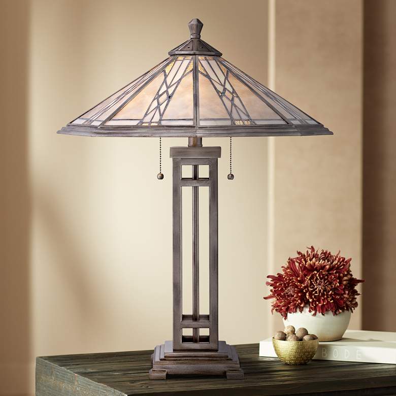 Image 1 Quoizel Cyrus Anniversary Silver Mission Table Lamp