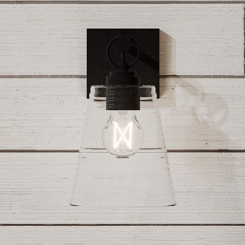Image 1 Quoizel Dacosta 10" High Earth Black Wall Sconce