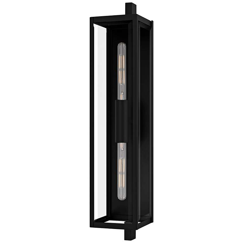 Image 1 Quoizel Dale 32" High Matte Black 2-Light Outdoor Wall Light